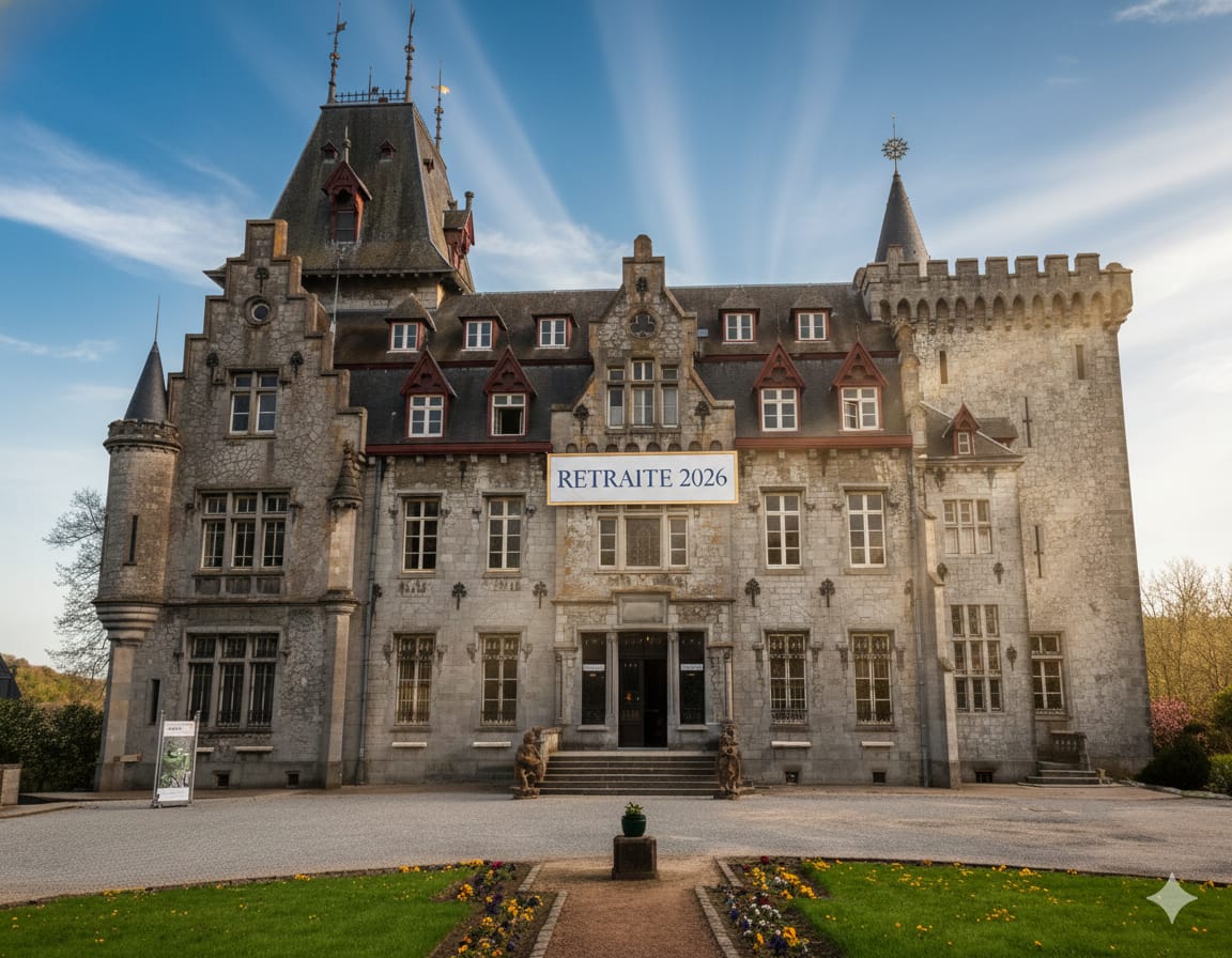 Château de Radhadesh avec bannière Retraite 2026